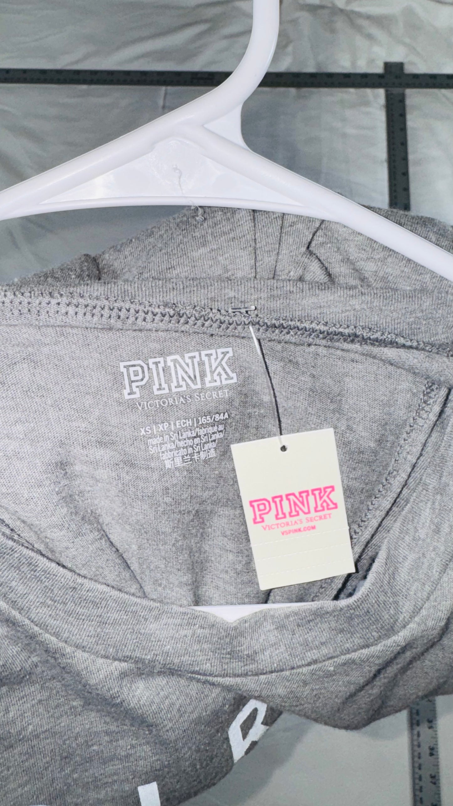 PINK Victoria's Secret "Girl Power" Twist Back Tank Top - Gray - XS