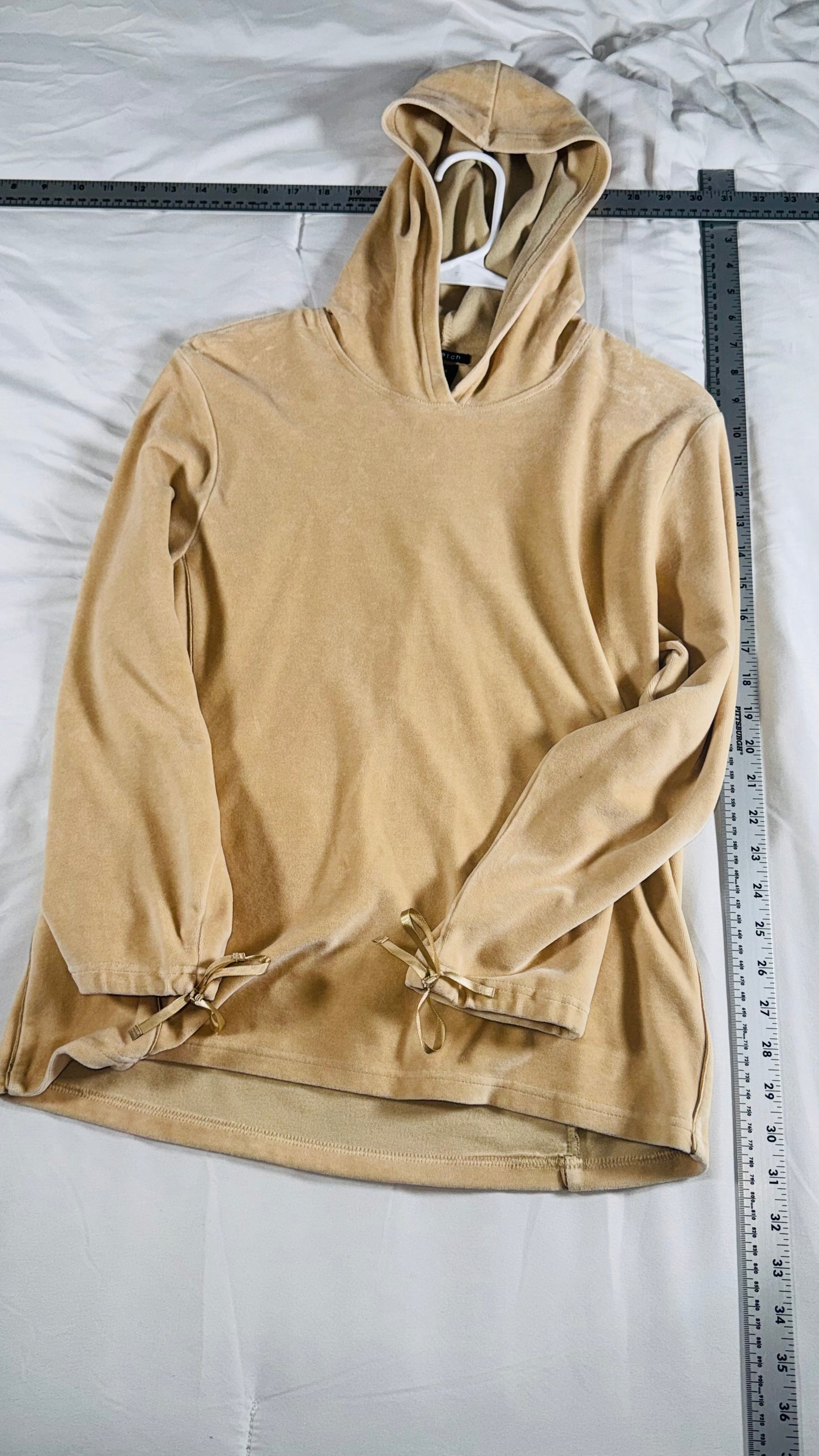 Gap Stretch Beige Hooded Long Sleeve Top - M