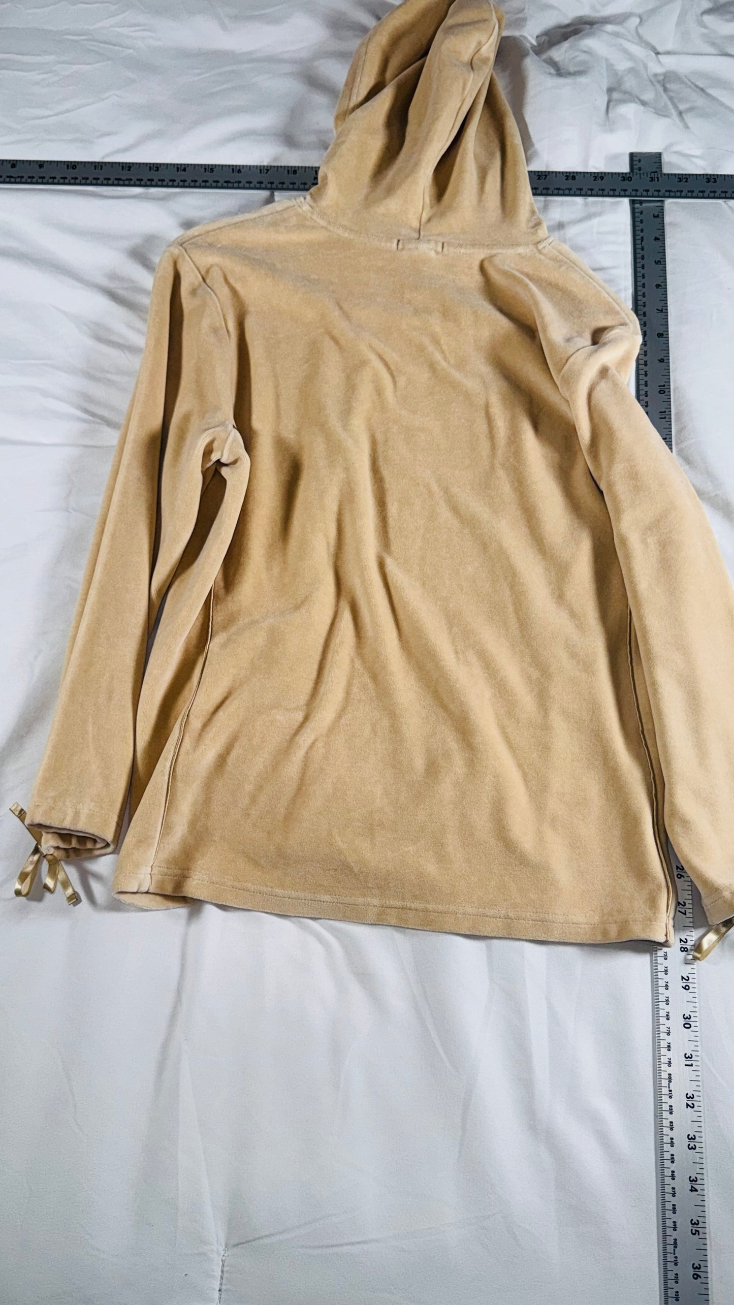 Gap Stretch Beige Hooded Long Sleeve Top - M