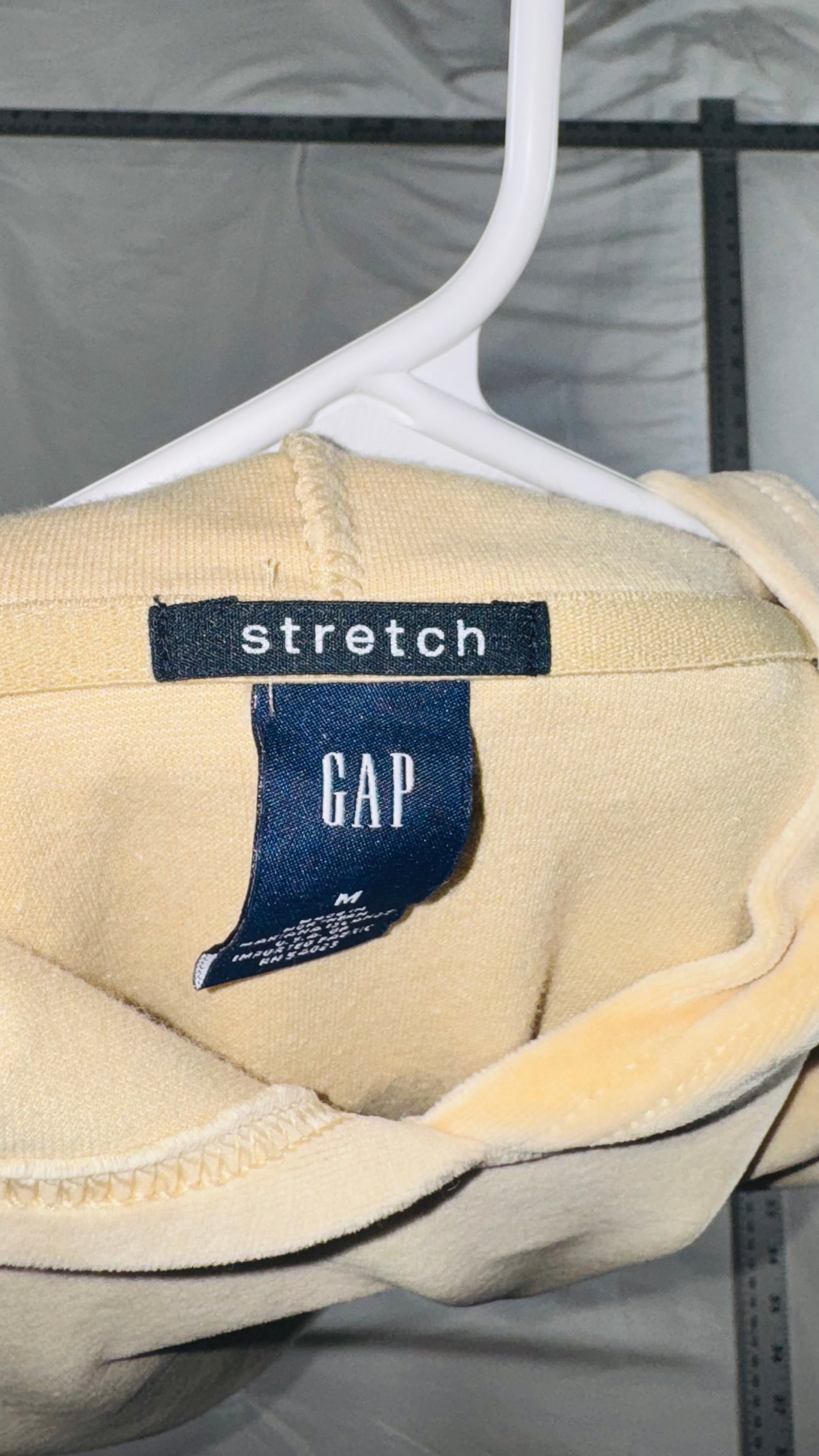 Gap Stretch Beige Hooded Long Sleeve Top - M