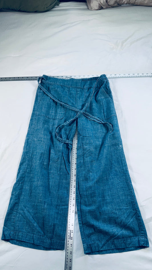 J. by JCREW Chambray Cropped Wide-Leg Wide Leg Capri Pants - Size 10