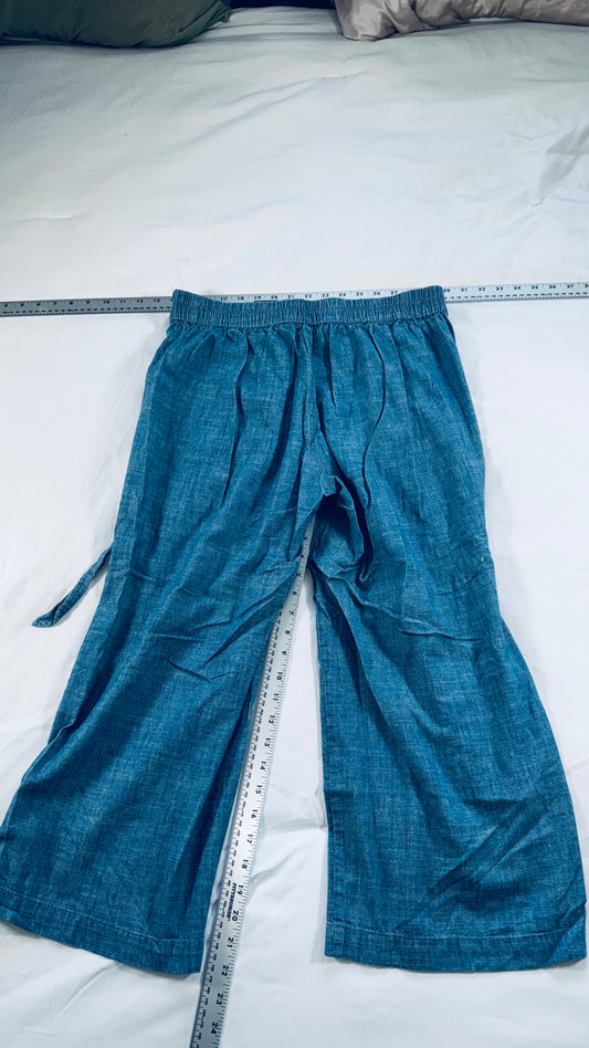 J. by JCREW Chambray Cropped Wide-Leg Wide Leg Capri Pants - Size 10