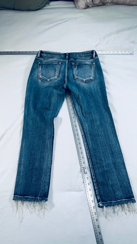 KanCan Signature Low rise Ankle Straight Crop Jeans - Raw Hem