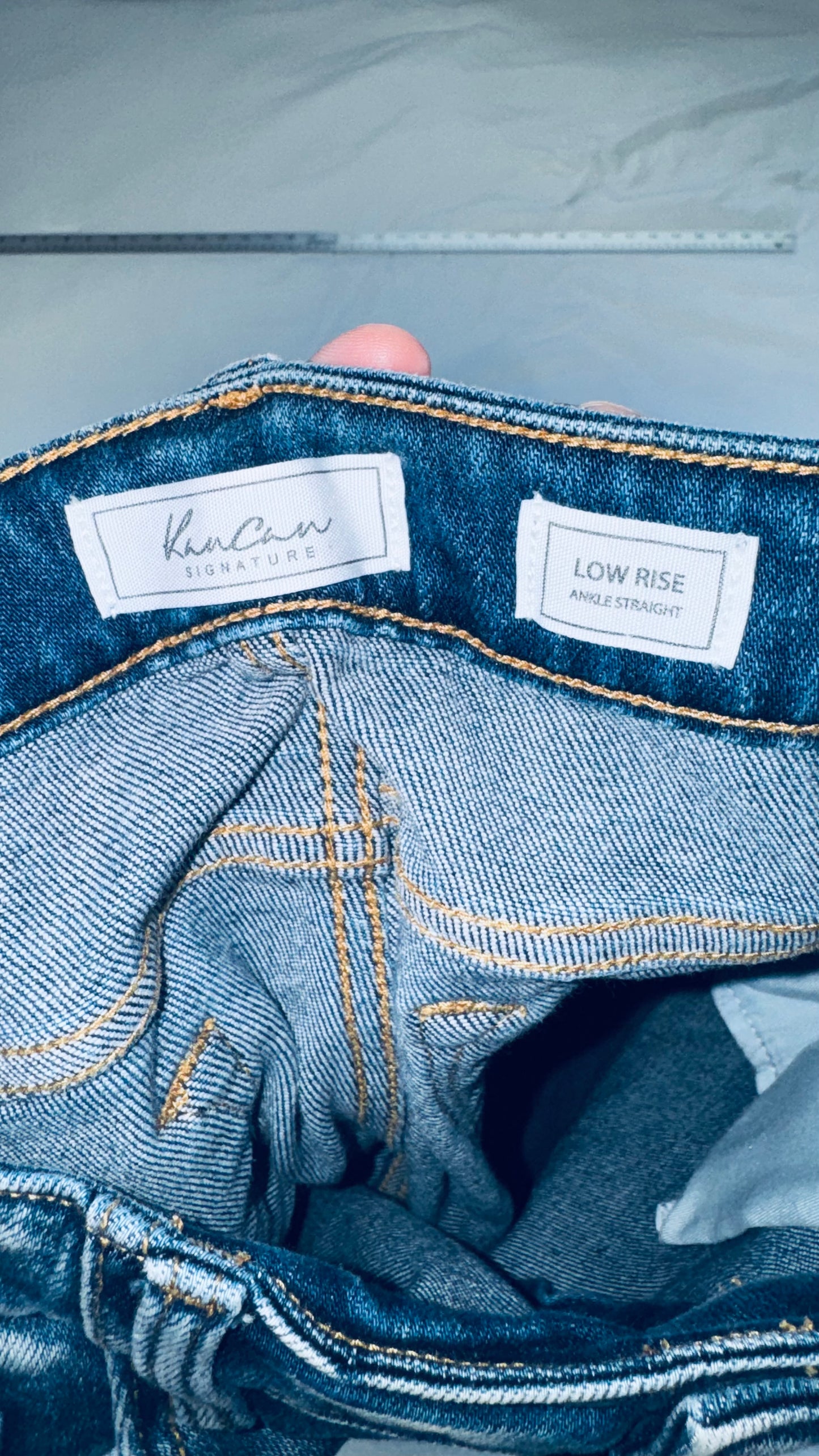 KanCan Signature Low rise Ankle Straight Crop Jeans - Raw Hem