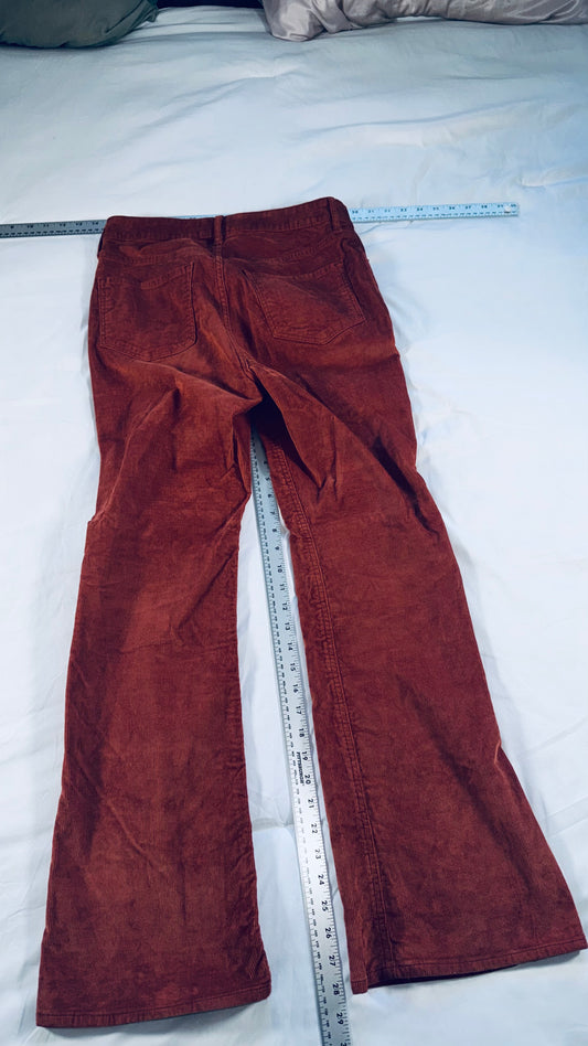 Old Navy Rust Corduroy High-Rise Flare Pants - Secret-Smooth Pockets - Size 6