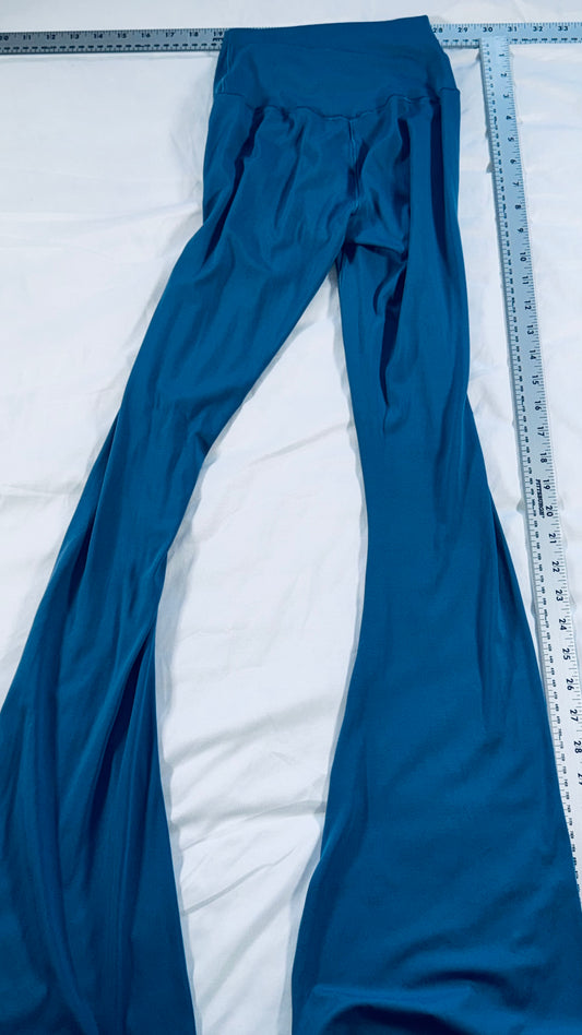 Offline by Aerie Gray Blue Flare Yoga Pants - Ruched Front Waist - XS