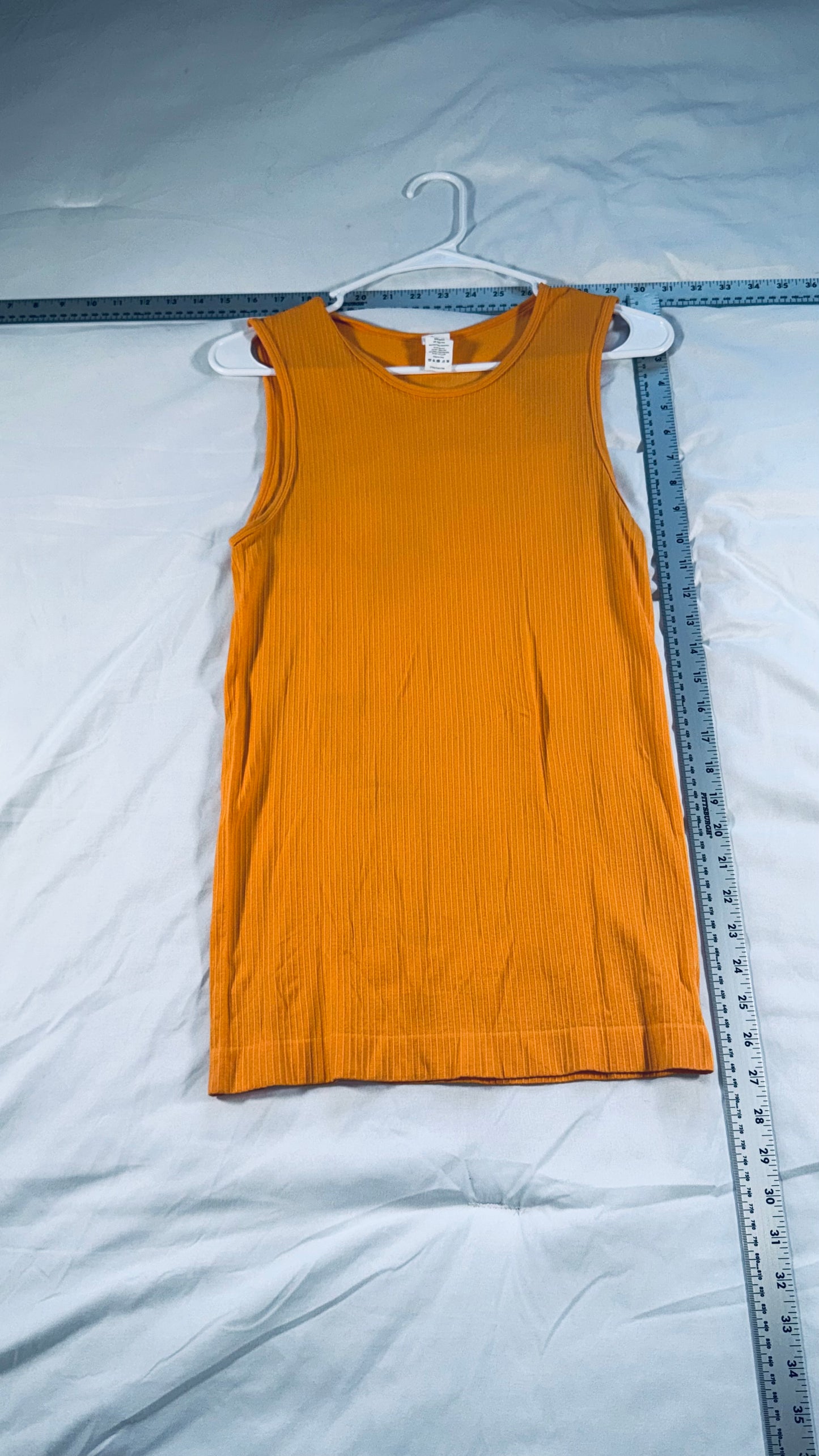 Zyia Active Ribbed Performance Tank Top - Light Orange - M