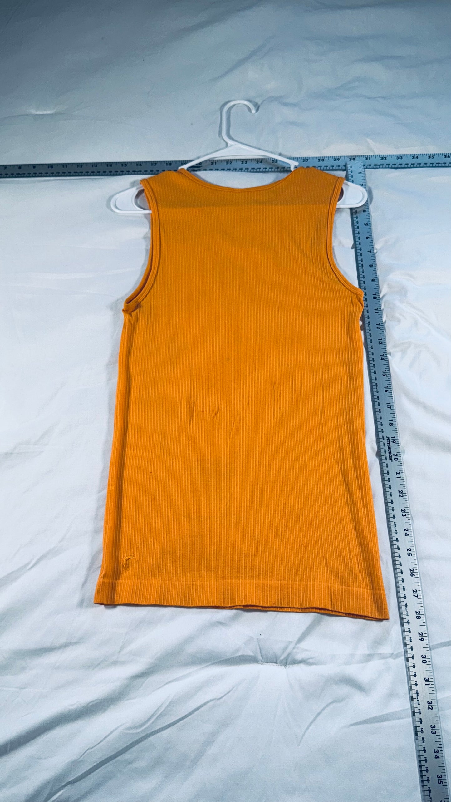 Zyia Active Ribbed Performance Tank Top - Light Orange - M