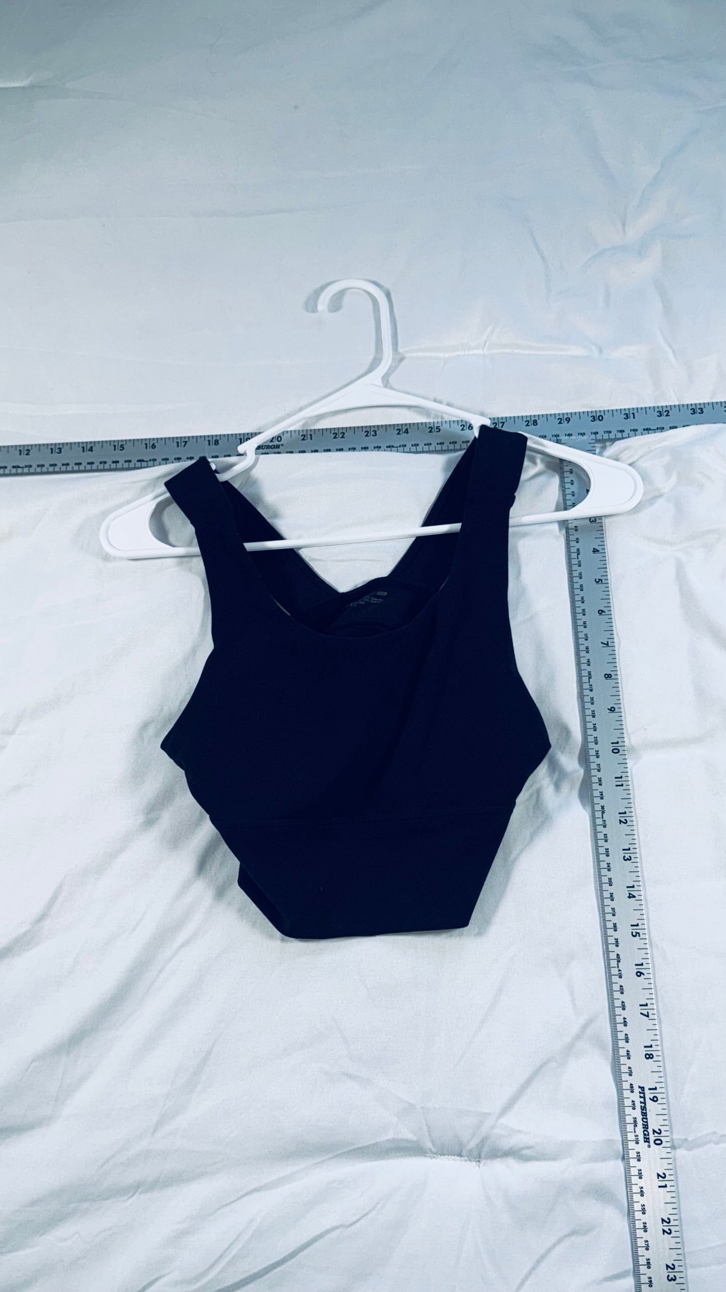 Actiiv8 Black Longline Sports Bra - Strappy Back Athletic Bra - SM