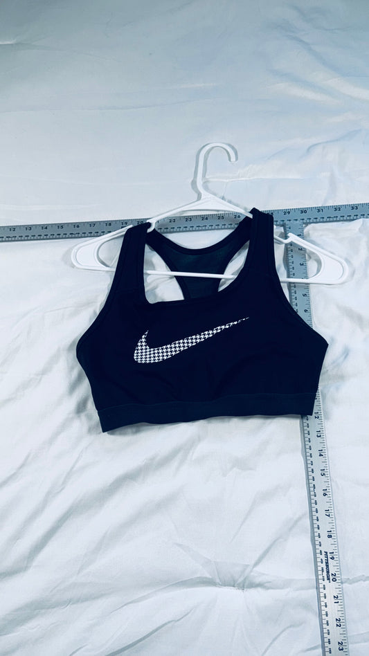 Nike dri-FIT Black Racerback Sports Bra-Mesh Back Athletic Bra - M