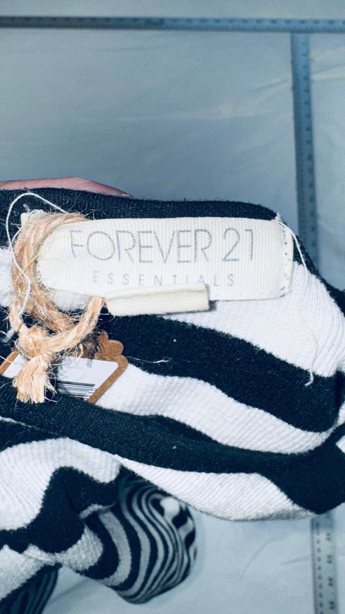 Forever 21 Essentials Black & White Striped Ribbed Tank Top - SM