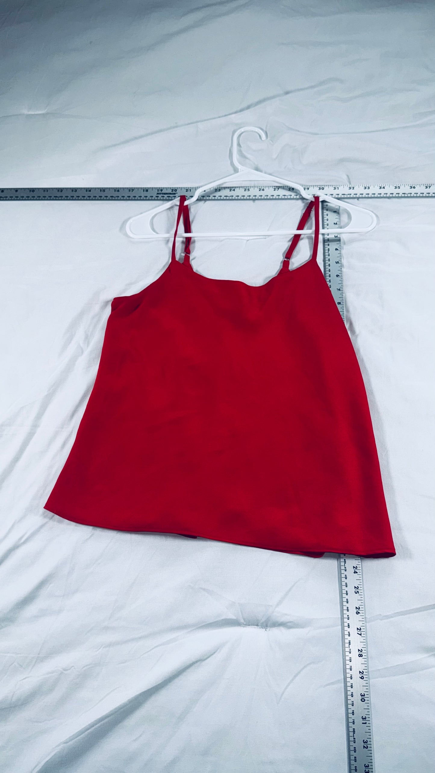 BCBGMAXAZRIA Red Satin Camisole - Adjustable Strap - XS