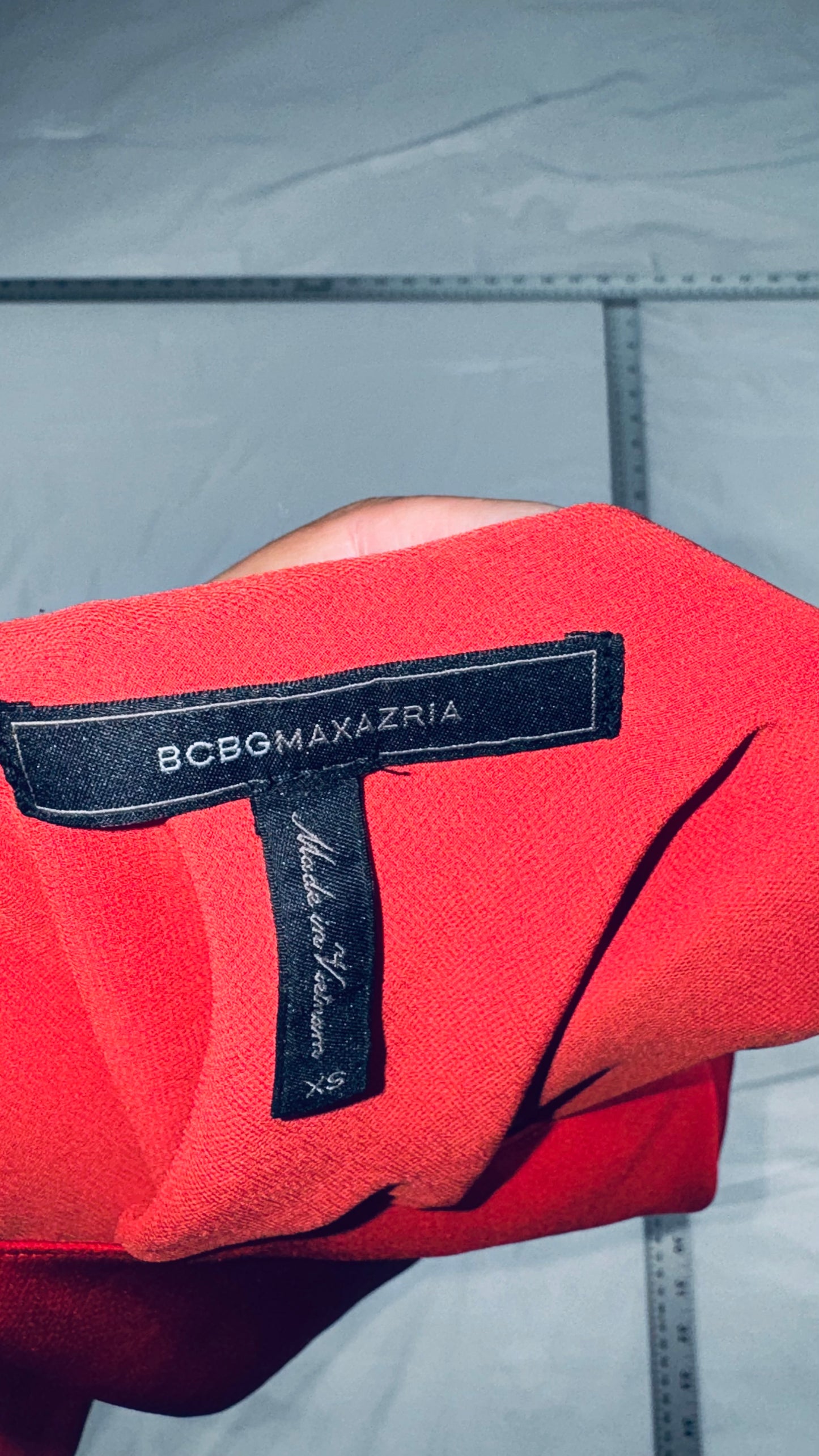 BCBGMAXAZRIA Red Satin Camisole - Adjustable Strap - XS