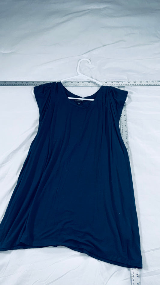 Banana Republic Navy Sleeveless Draped Blouse - L