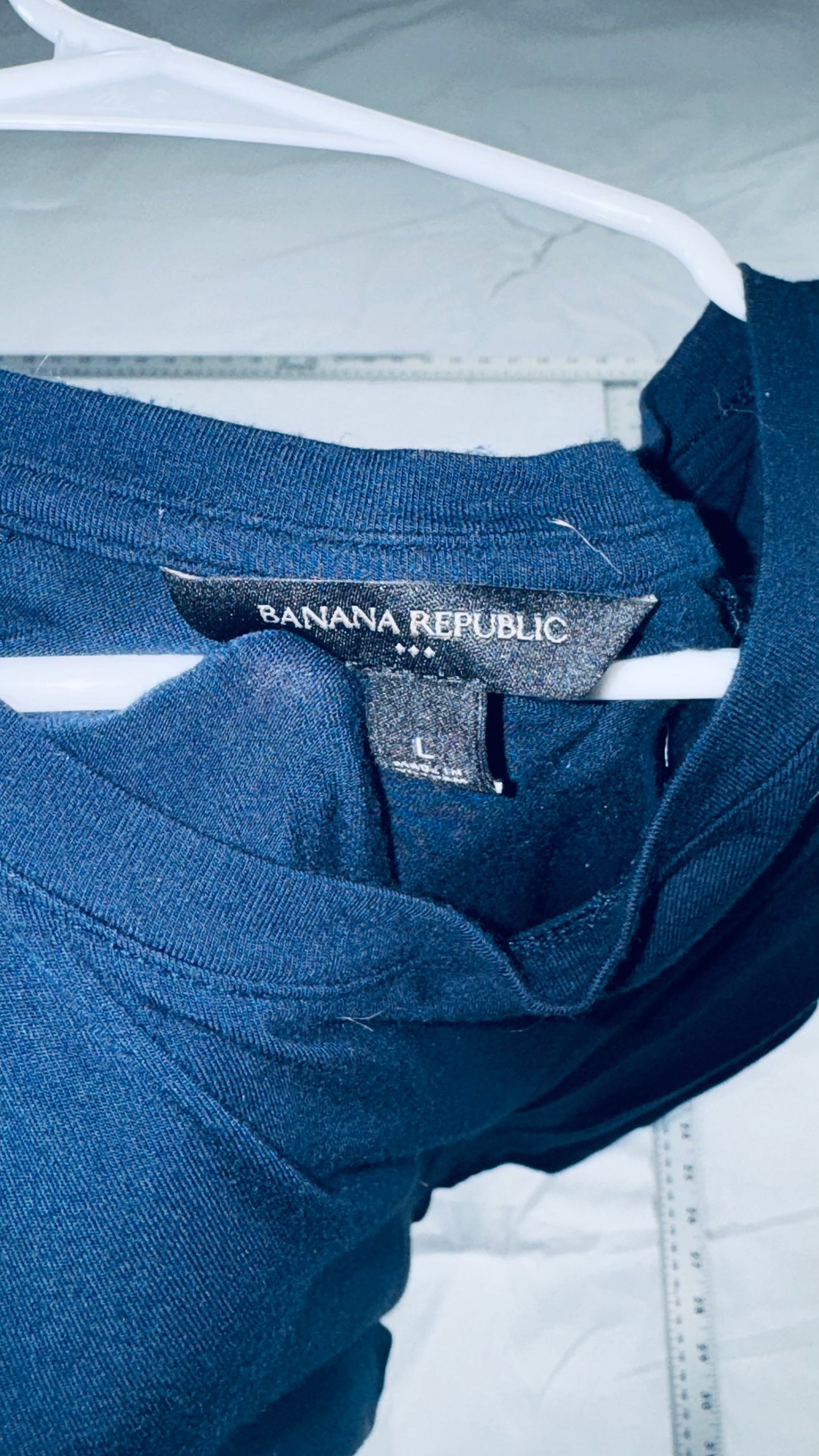 Banana Republic Navy Sleeveless Draped Blouse - L