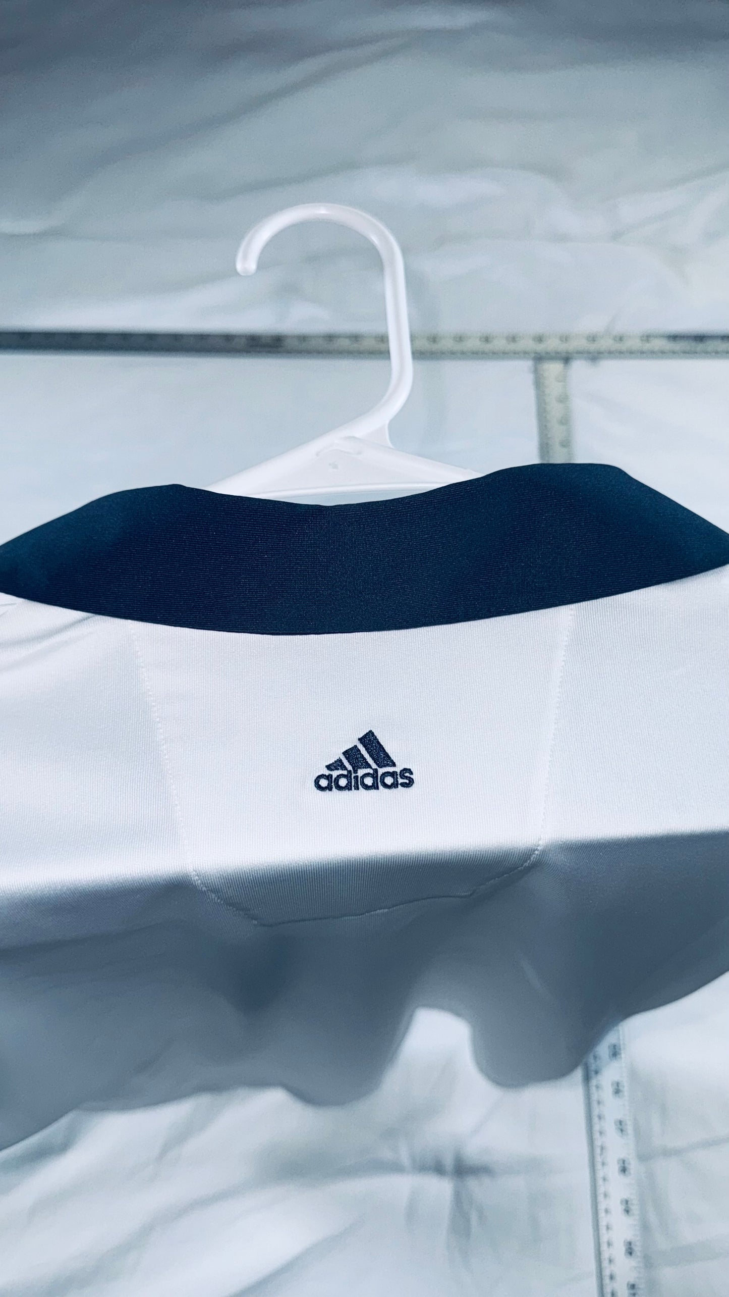 Adidas Climate Golf Polo Shirt - White & Navy - SM