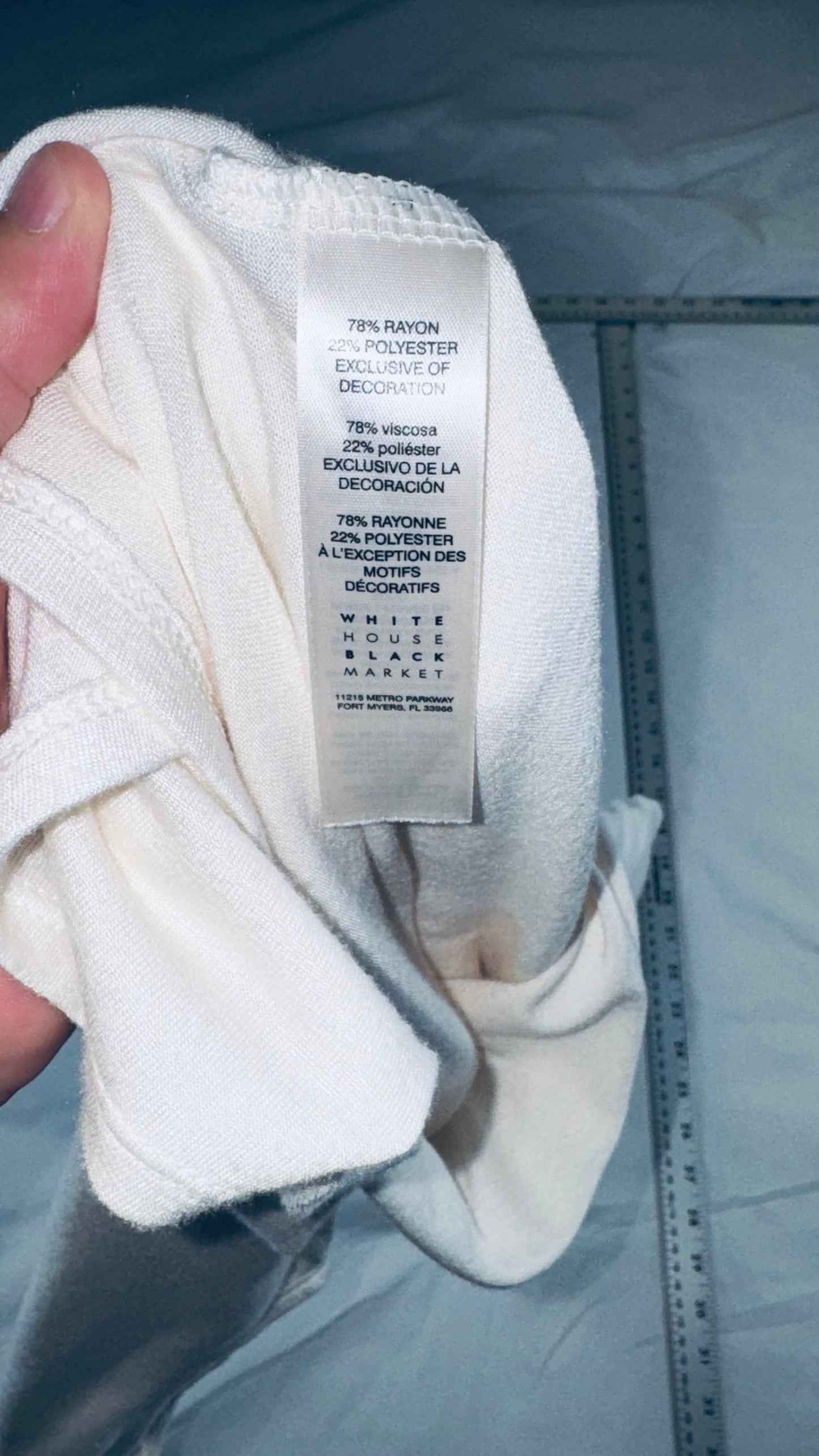 White House Black Market Cream V-Neck Blouse - SM